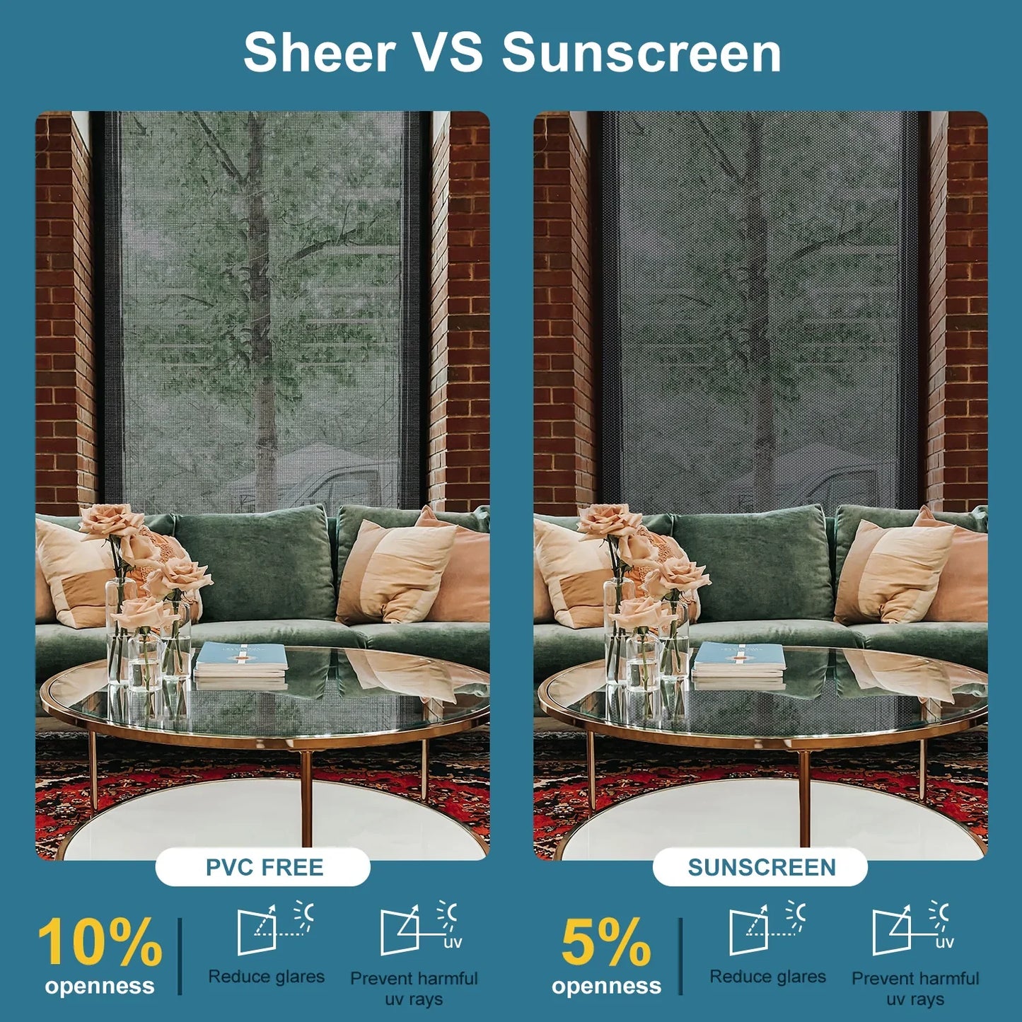Motorized Light Filtering Roller Shades 50% Blackout PVC Free Sunscreen