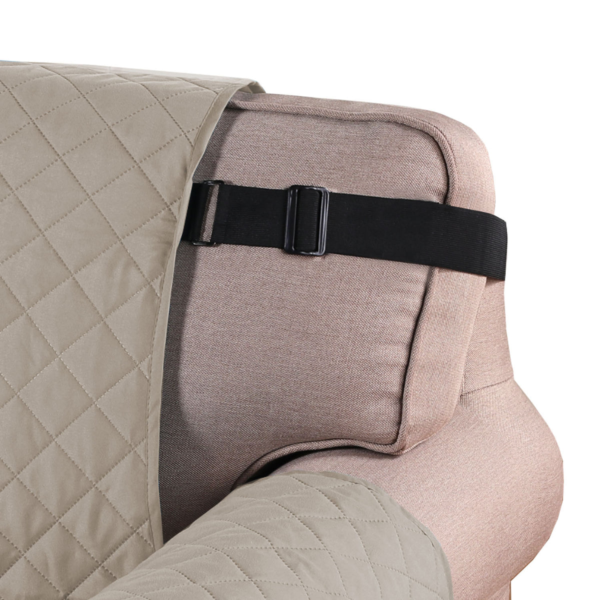 Smarcute 3 Seater Quilted Armless Futon Sofa Bed Cover Couch Cushion Cover