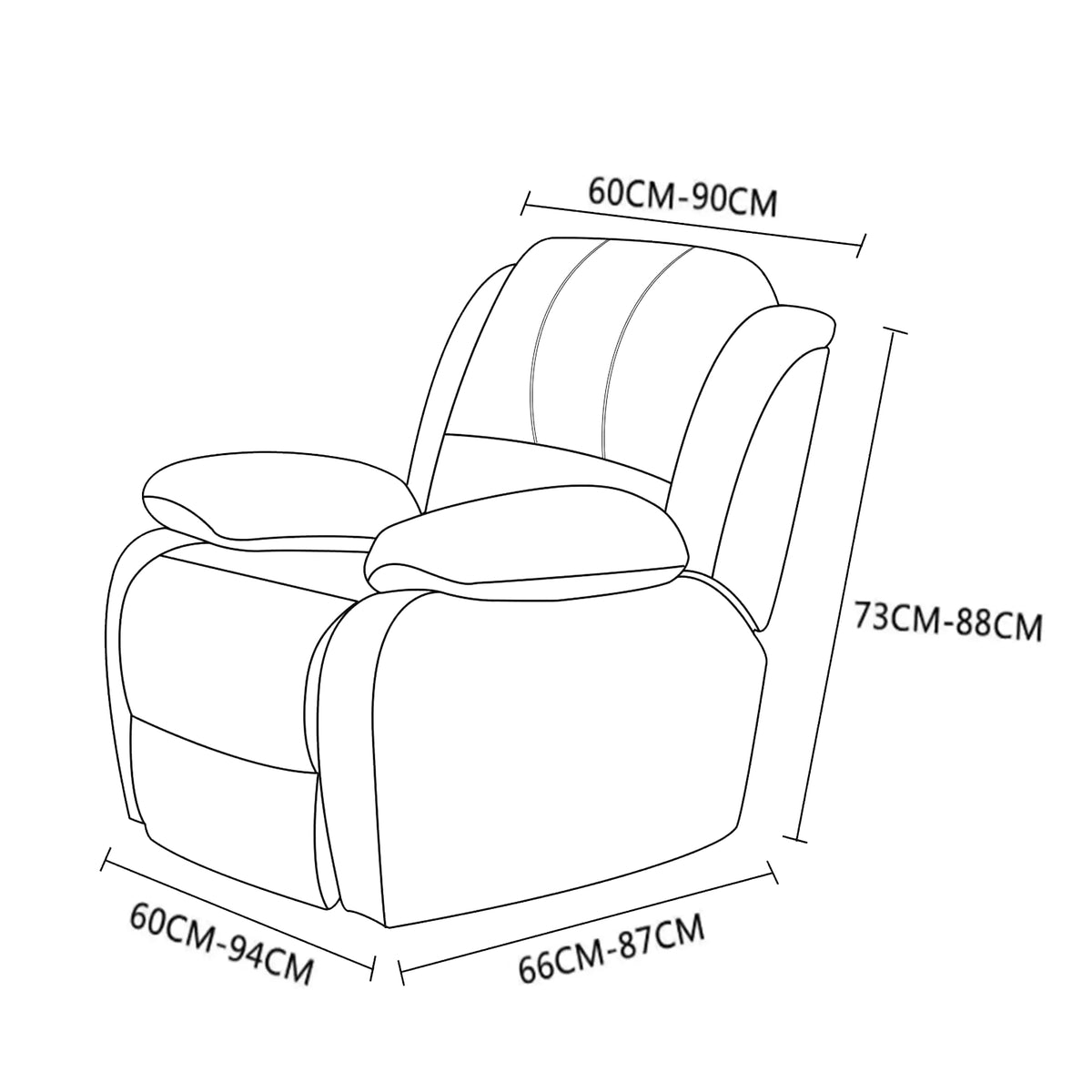 Smarcute Velvet Recliner Chair Cover Stretch Sofa Slipcover