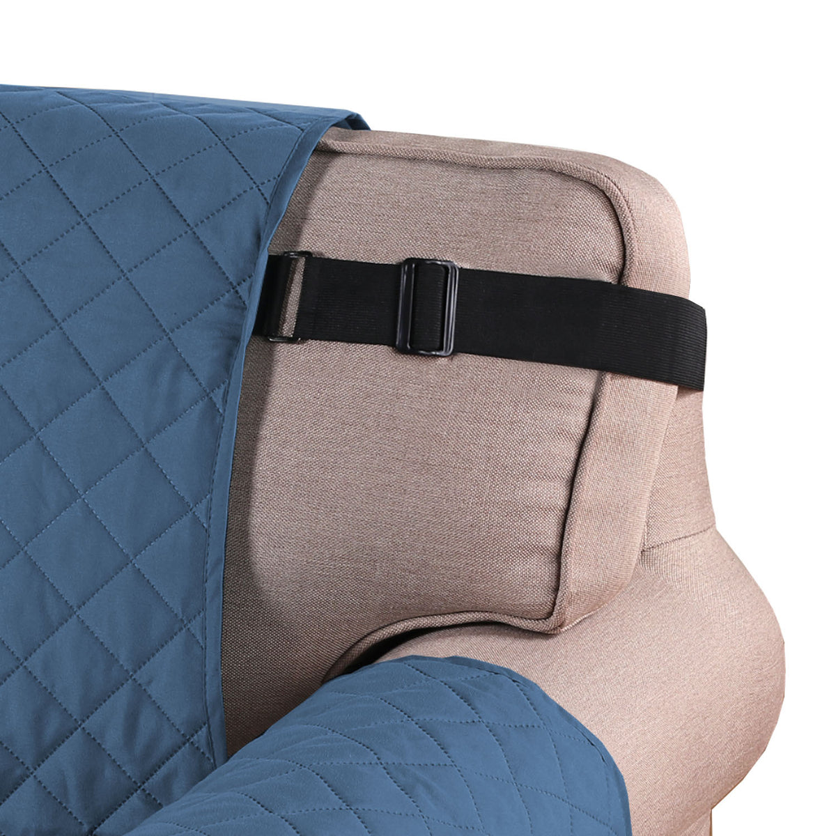 Smarcute 3 Seater Quilted Armless Futon Sofa Bed Cover Couch Cushion Cover