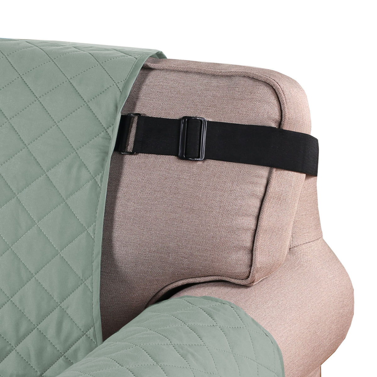 Smarcute 3 Seater Quilted Armless Futon Sofa Bed Cover Couch Cushion Cover