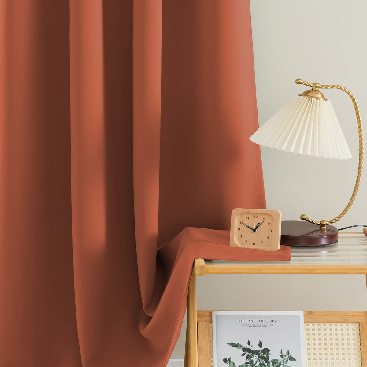 Smarcute Blockout Grommet Solid Curtain - 2X 132x243cm