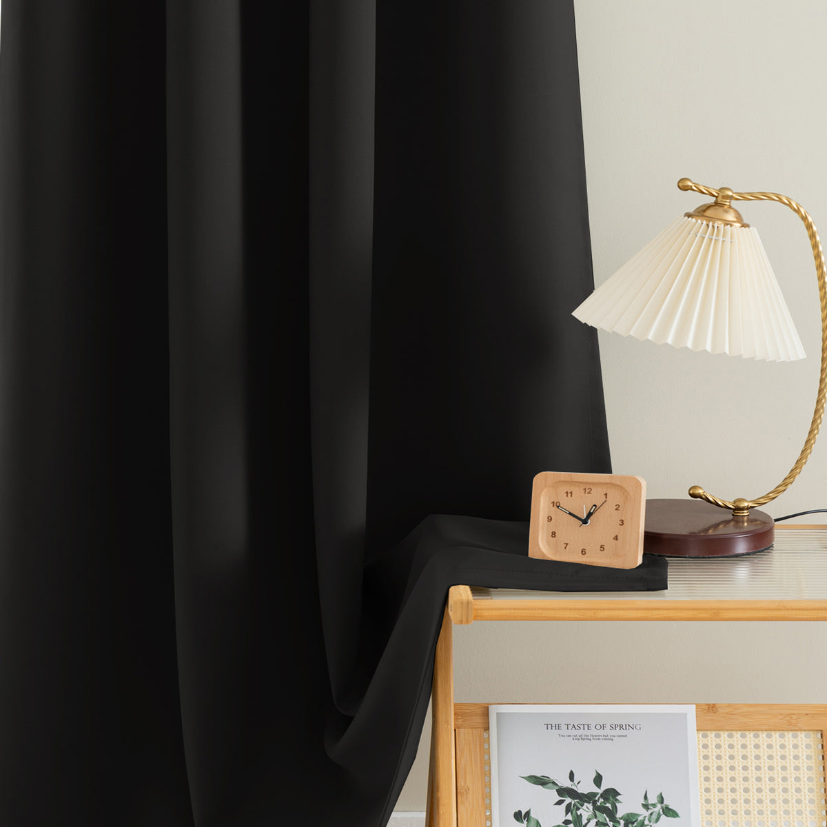 Smarcute Blockout Grommet Solid Curtain - 2X 132x183cm