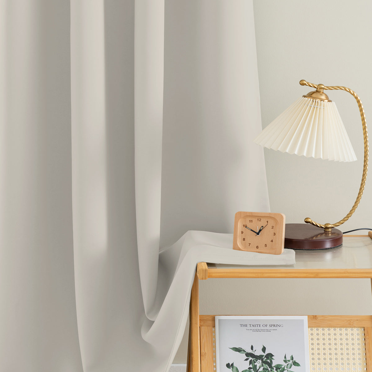 Smarcute Blockout Grommet Solid Curtain - 2X 132x183cm