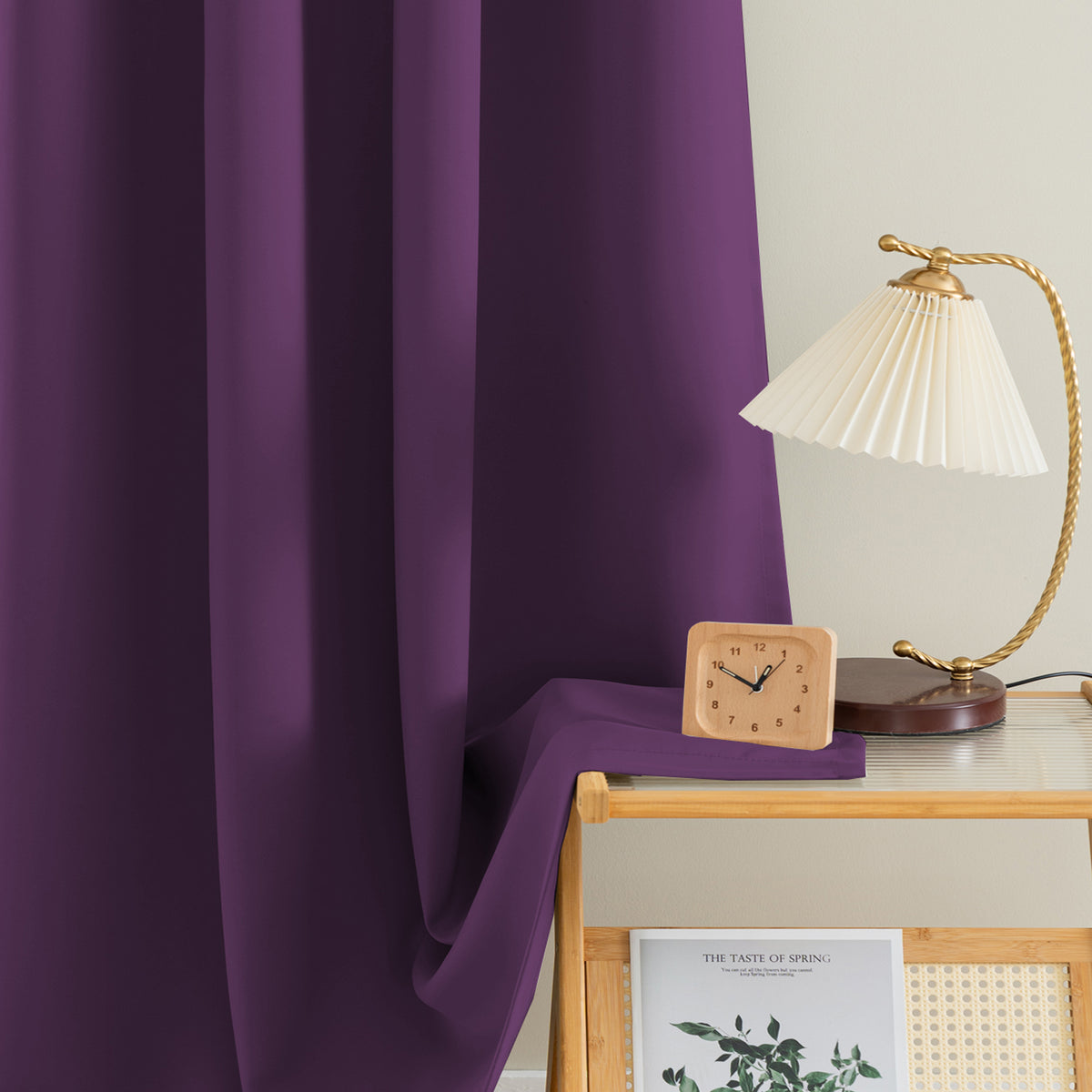 Smarcute Blockout Grommet Solid Curtain - 2X 132x183cm