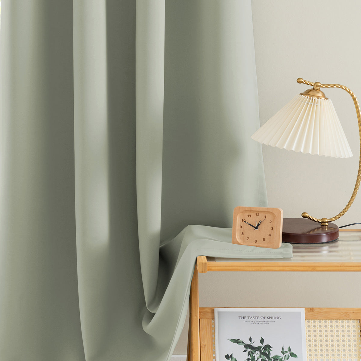 Smarcute Blockout Grommet Solid Curtain - 2X 132x183cm