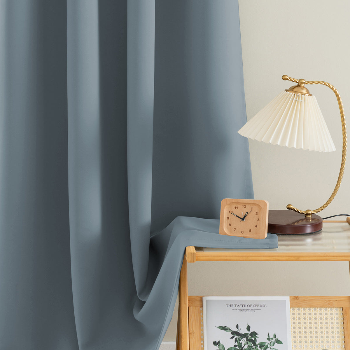 Smarcute Blockout Grommet Solid Curtain - 2X 132x183cm