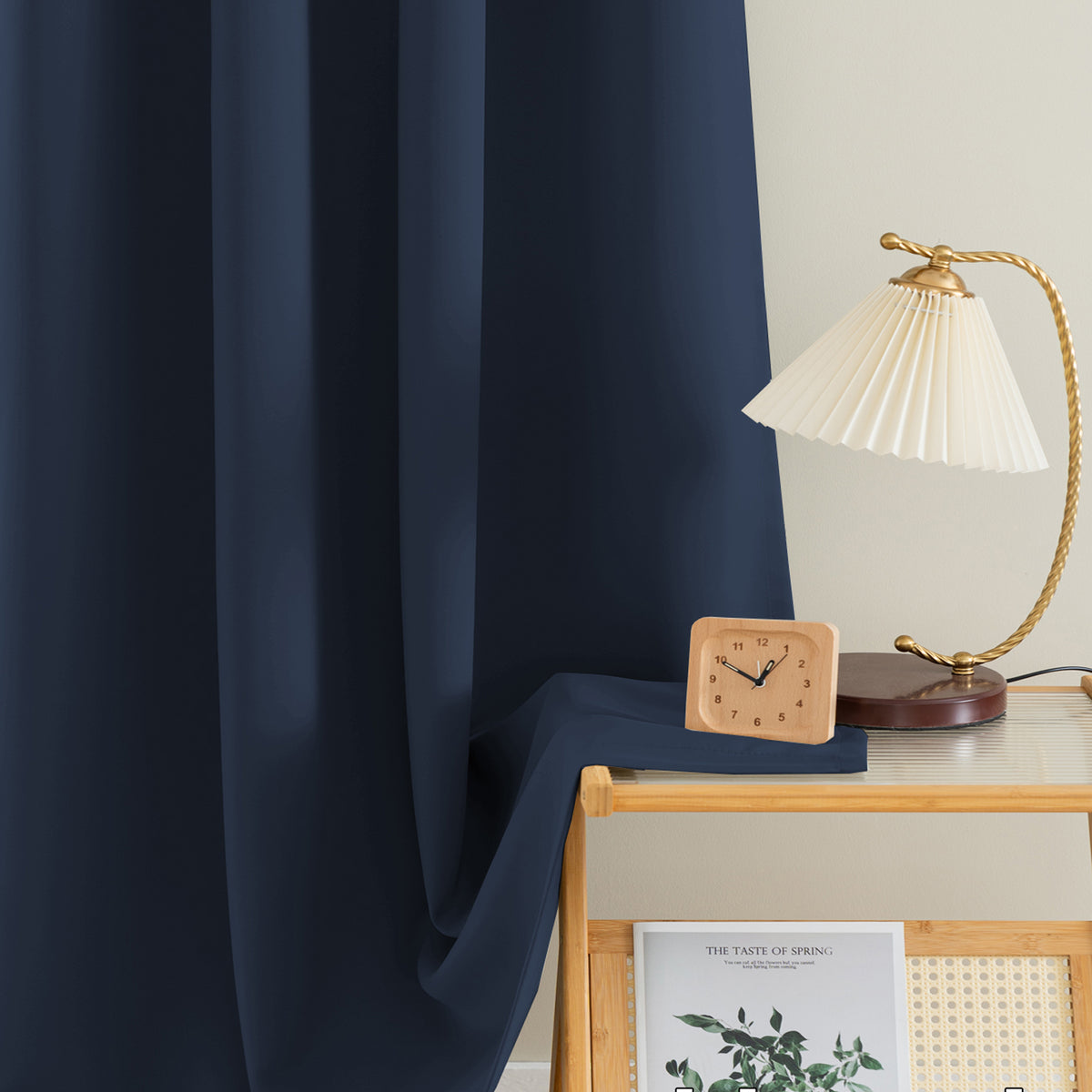 Smarcute Blockout Grommet Solid Curtain - 2X 132x183cm