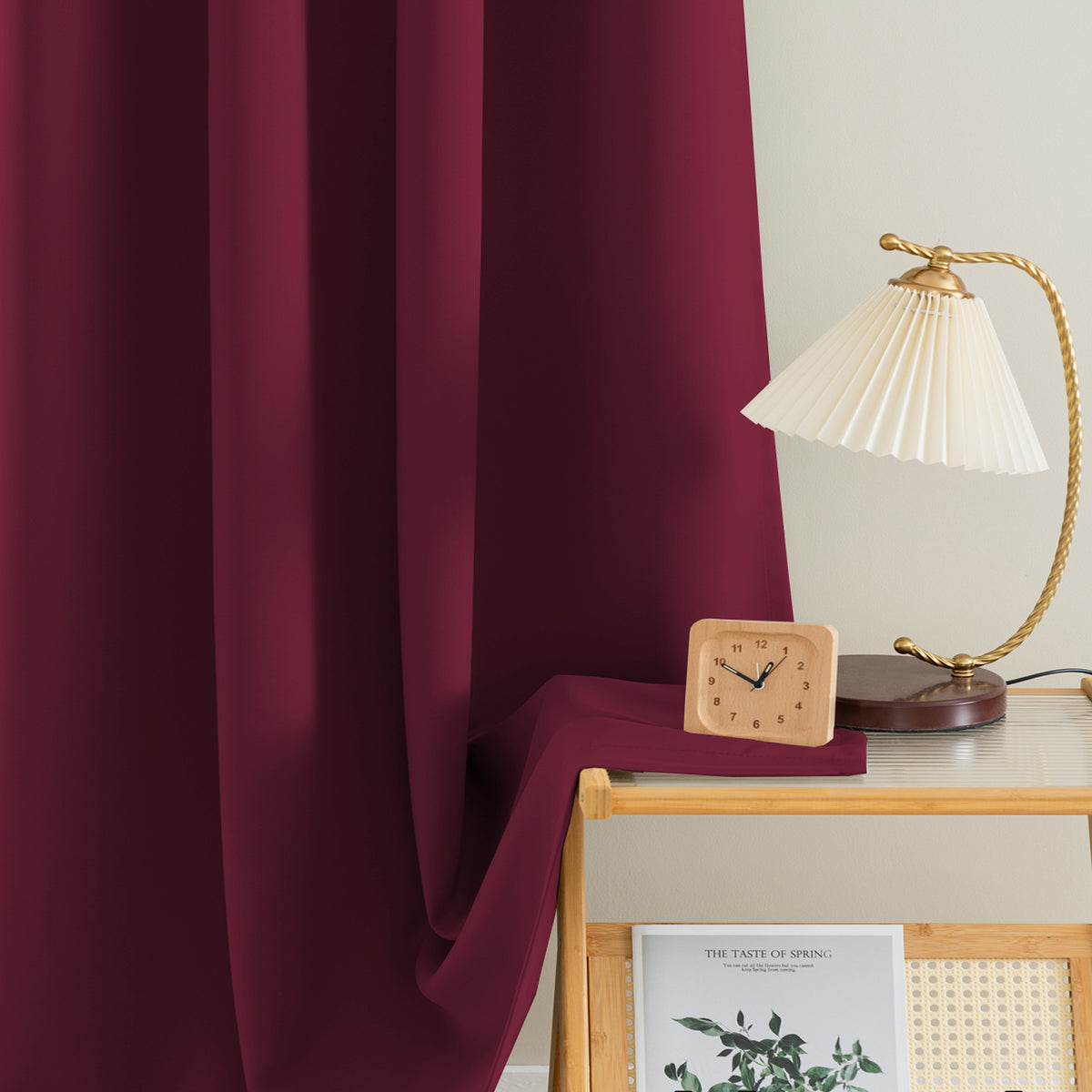 Smarcute Blockout Grommet Solid Curtain - 2X 132x243cm