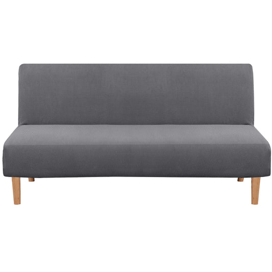 Smarcute 3 Seater Armless Futon Sofa Bed Cover Stretch Couch Protector