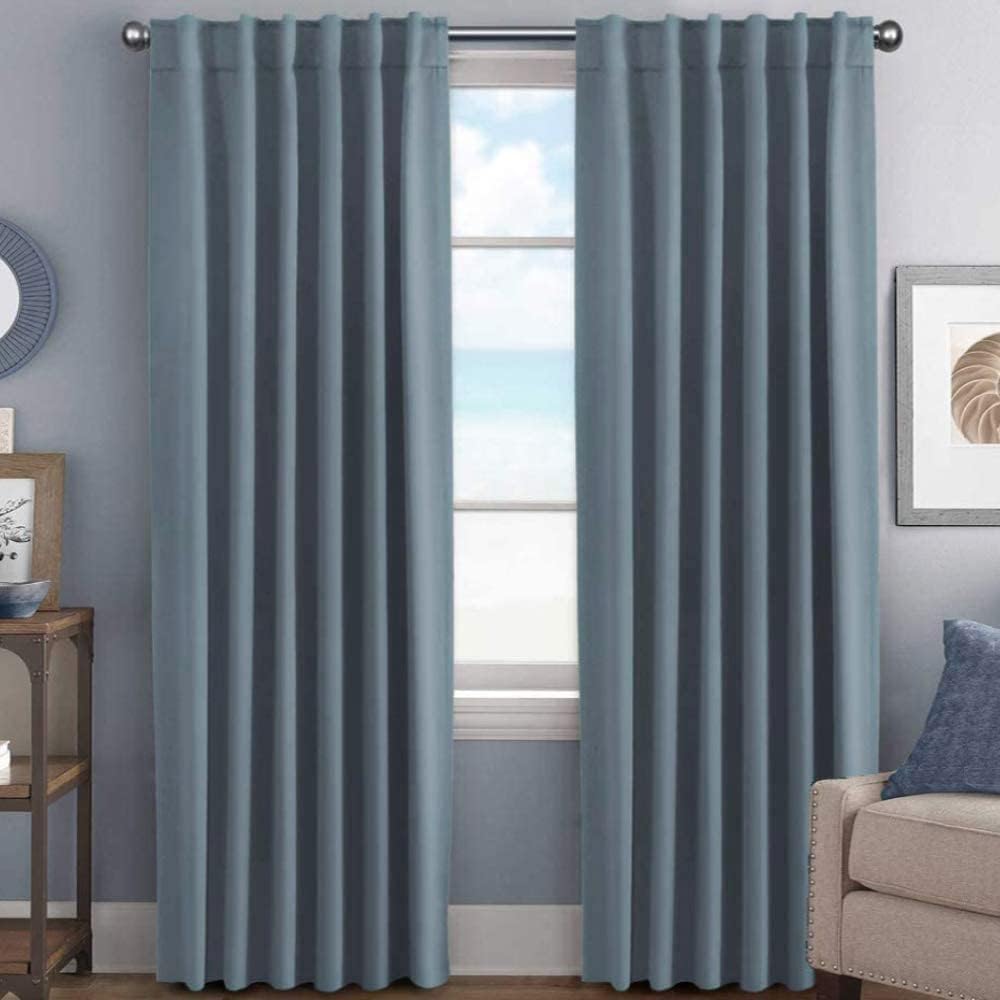 Smarcute Blockout Back Tab Solid Curtain - 2X 132x213cm