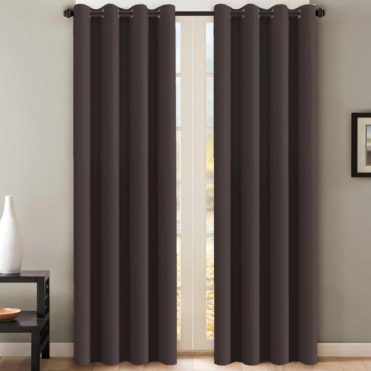 Smarcute Blockout Grommet Solid Curtain - 2X 132x213cm