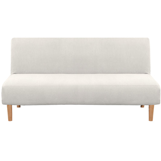 Smarcute 3 Seater Armless Futon Sofa Bed Cover Stretch Couch Protector