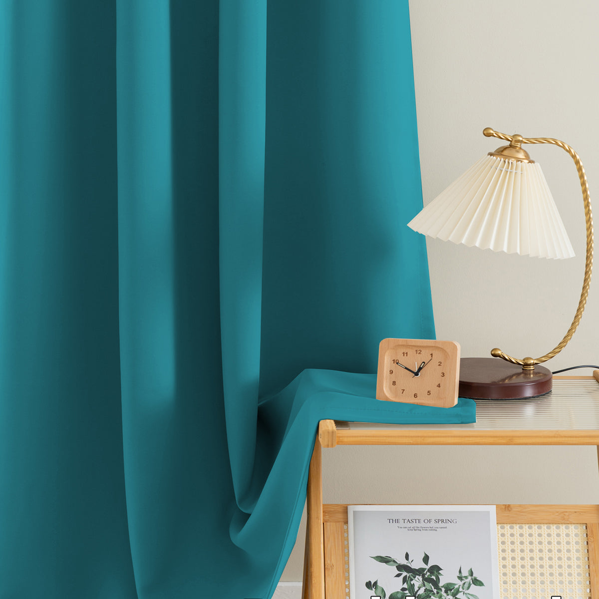 Smarcute Blockout Grommet Solid Curtain - 2X 132x160cm