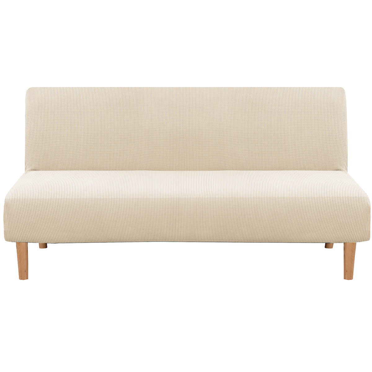 Smarcute 3 Seater Armless Futon Sofa Bed Cover Stretch Couch Protector