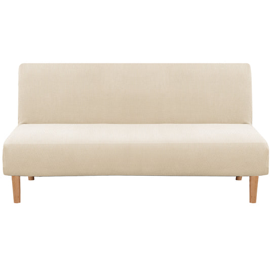 Smarcute 3 Seater Armless Futon Sofa Bed Cover Stretch Couch Protector