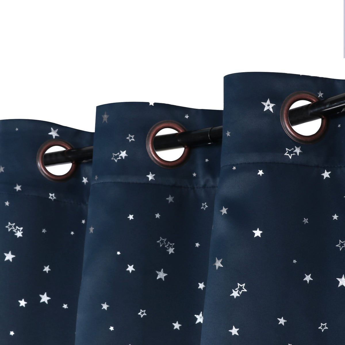 Smarcute Blockout Twinkle Star Printed Grommet Curtain - 2X 132x160cm