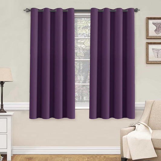 Smarcute Blockout Grommet Solid Curtain - 2X 132x160cm