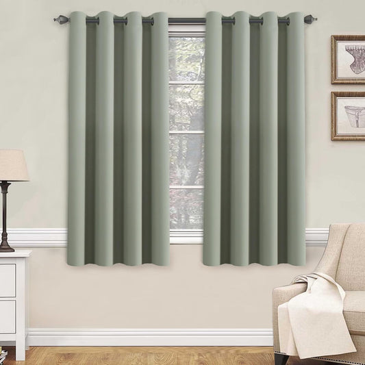 Smarcute Blockout Grommet Solid Curtain - 2X 132x160cm