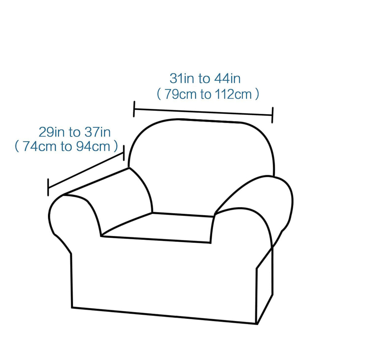 Smarcute 1 Seater Velvet Armchair Sofa Cover Stretch Thick Plush Fabric