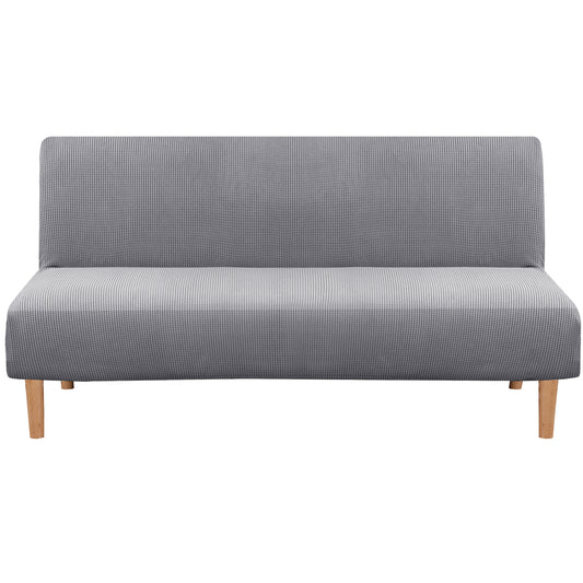 Smarcute 3 Seater Armless Futon Sofa Bed Cover Stretch Couch Protector