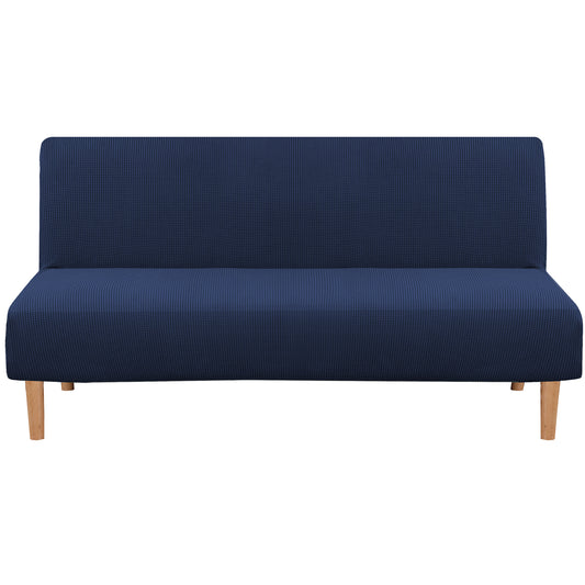 Smarcute 3 Seater Armless Futon Sofa Bed Cover Stretch Couch Protector