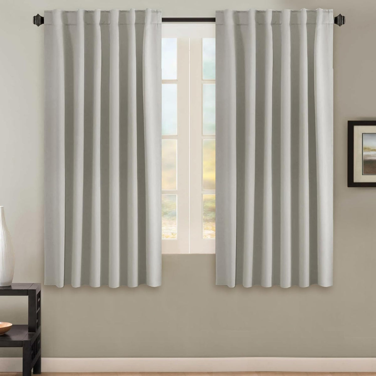 Smarcute Blockout Back Tab Solid Curtain - 2X 132x160cm