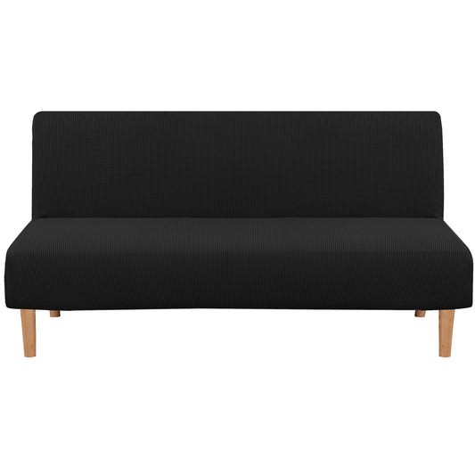 Smarcute 3 Seater Armless Futon Sofa Bed Cover Stretch Couch Protector