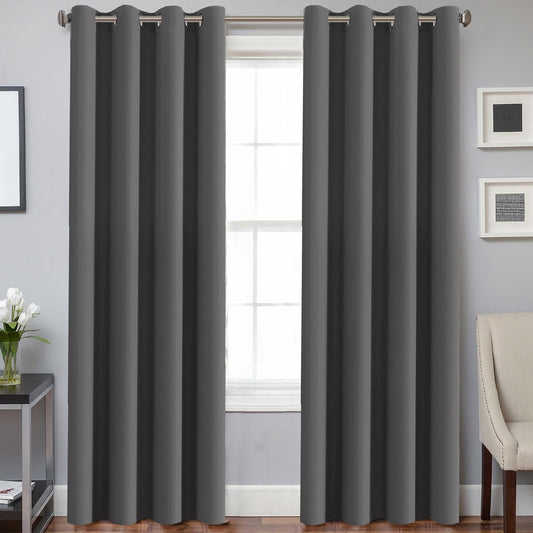 Smarcute Blockout Grommet Solid Curtain - 2X 132x213cm