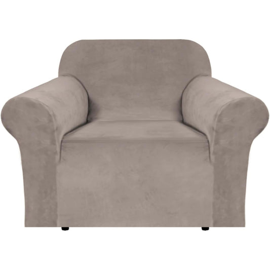 Smarcute 1 Seater Velvet Armchair Sofa Cover Stretch Thick Plush Fabric