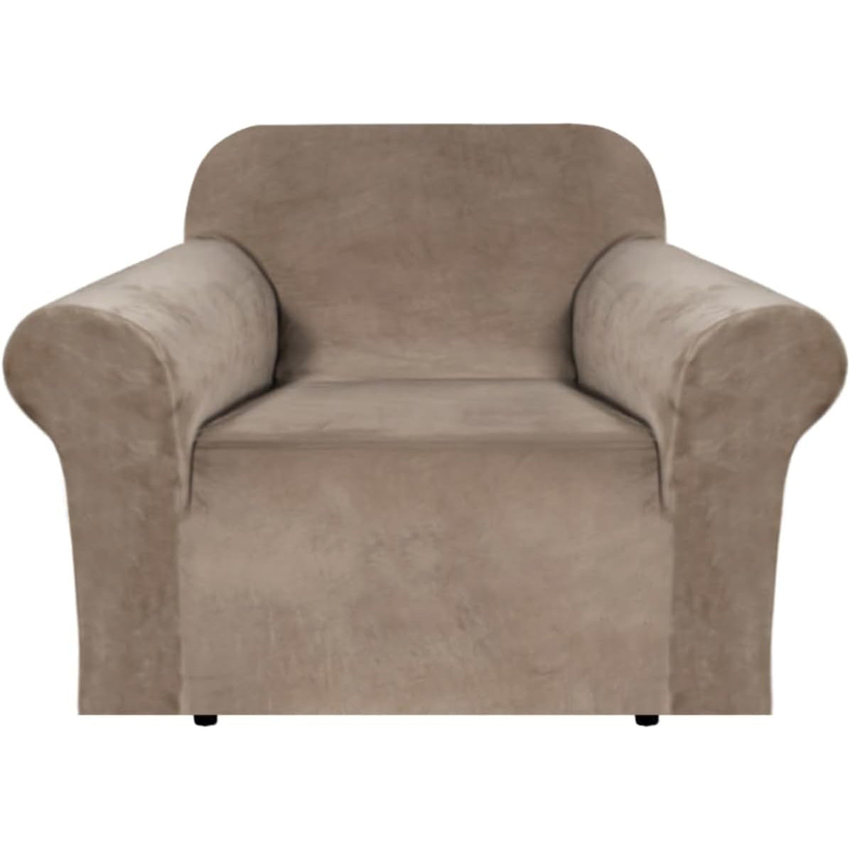 Smarcute 1 Seater Velvet Armchair Sofa Cover Stretch Thick Plush Fabric
