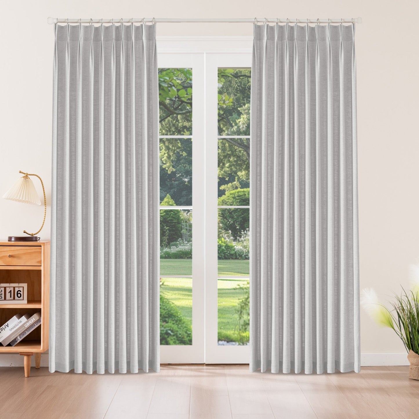 Caelis Textured Linen Cotton Blend Curtain Pleated