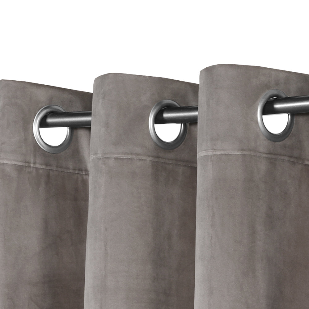 Smarcute Velvet Room Darkening Grommet Curtain - 2X 132x213cm