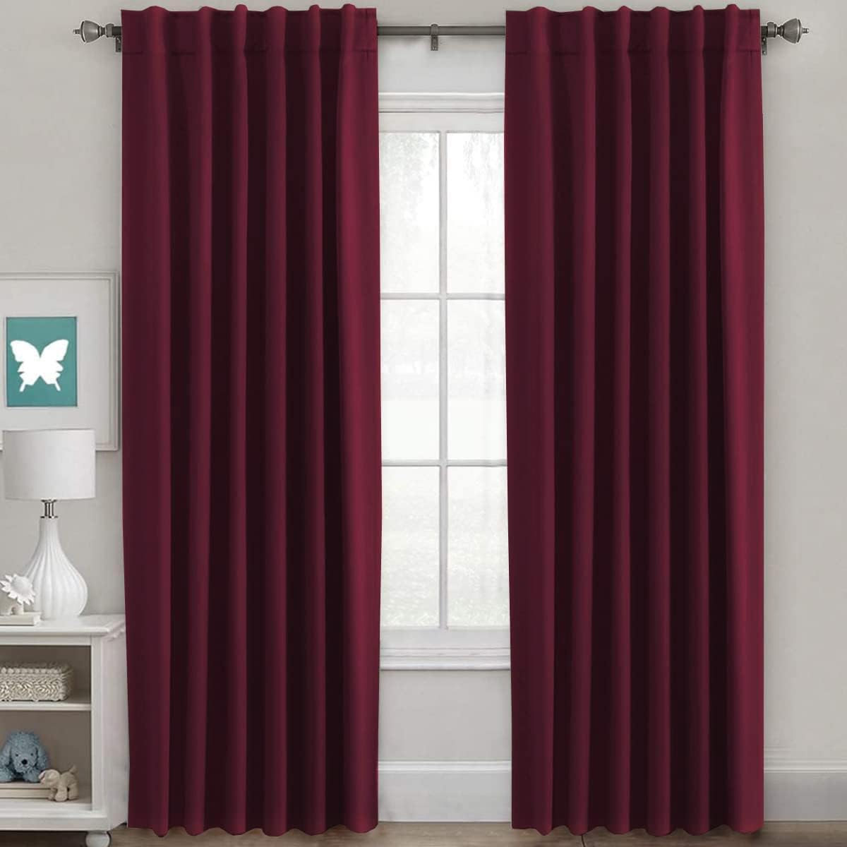 Smarcute Blockout Back Tab Solid Curtain - 2X 132x213cm