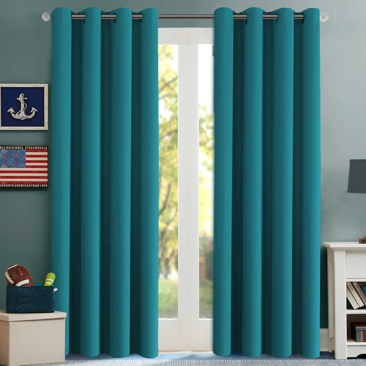 Smarcute Blockout Grommet Solid Curtain - 2X 132x183cm