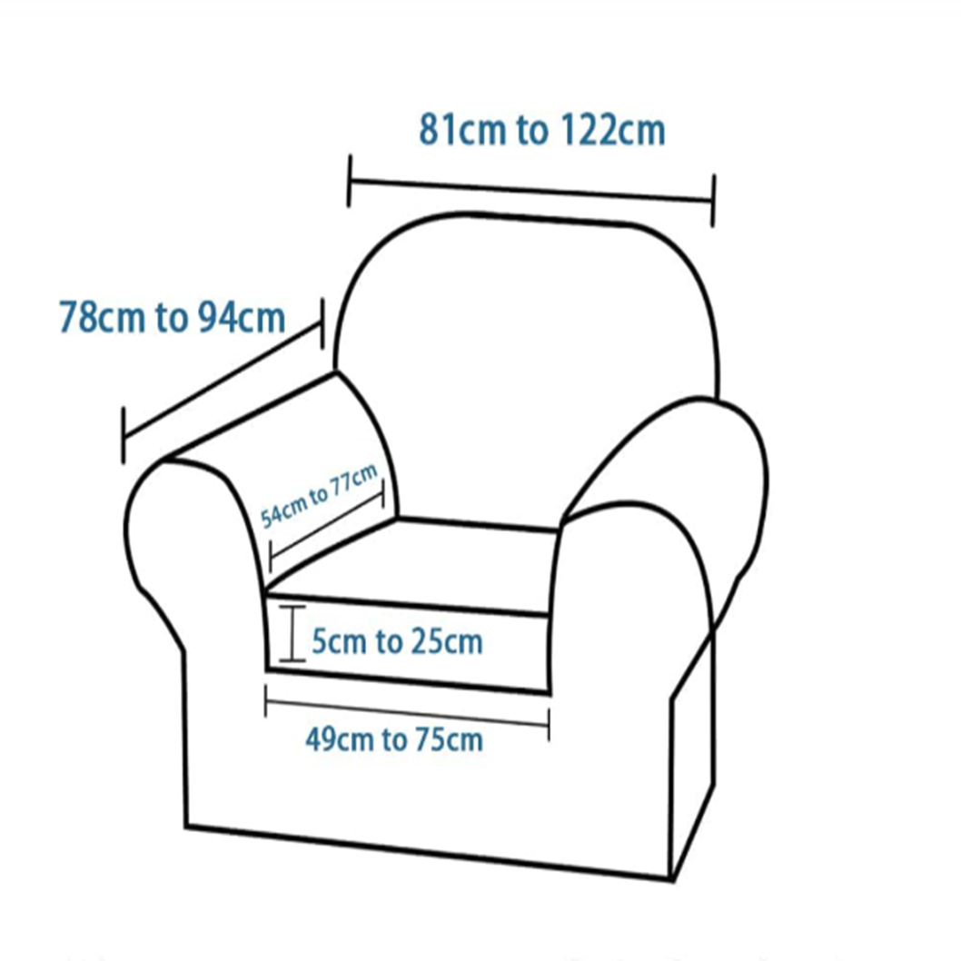 Smarcute 1 Seater Stretch Floral Pattern 2 Pieces Seperated Sofa Covers
