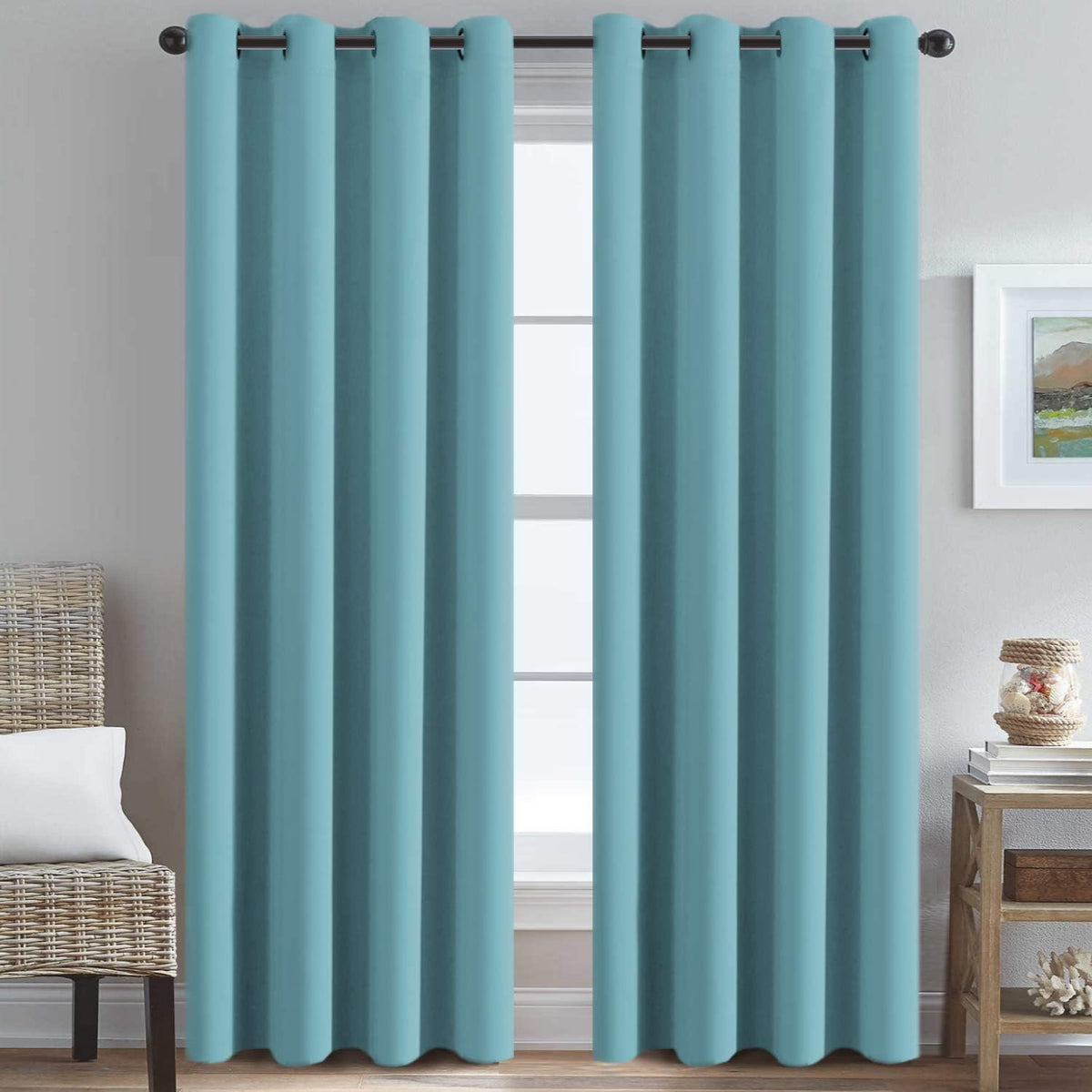 Smarcute Blockout Grommet Solid Curtain - 2X 132x213cm