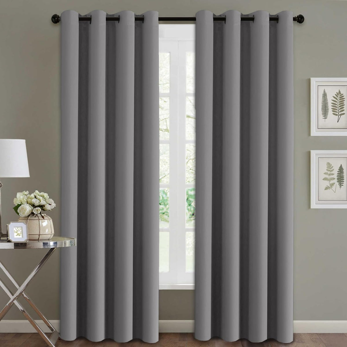 Smarcute Blockout Grommet Solid Curtain - 2X 132x183cm