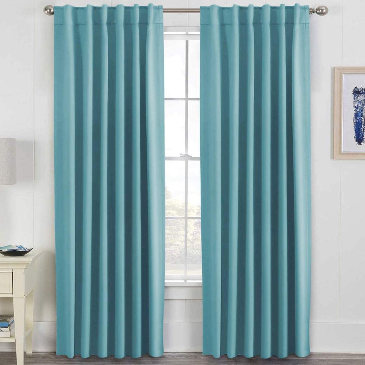 Smarcute Blockout Back Tab Solid Curtain - 2X 132x213cm