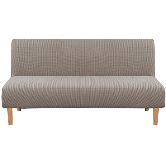 Smarcute 3 Seater Armless Futon Sofa Bed Cover Stretch Couch Protector