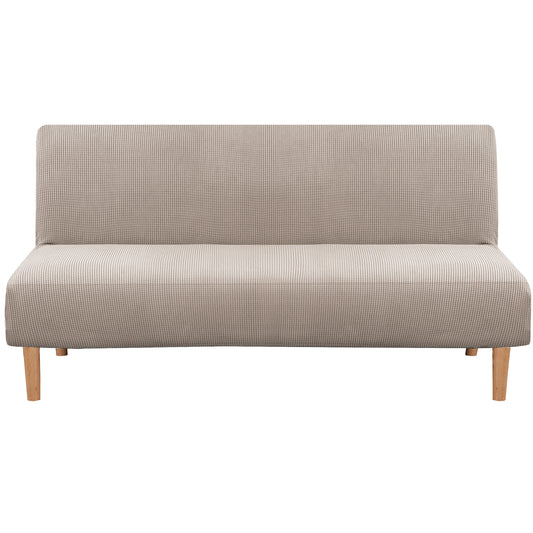 Smarcute 3 Seater Armless Futon Sofa Bed Cover Stretch Couch Protector