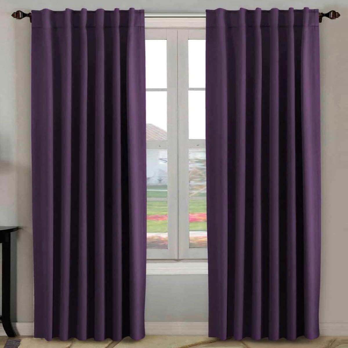 Smarcute Blockout Back Tab Solid Curtain - 2X 132x213cm