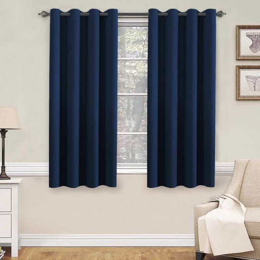 Smarcute Blockout Grommet Solid Curtain - 2X 132x160cm