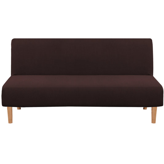 Smarcute 3 Seater Armless Futon Sofa Bed Cover Stretch Couch Protector