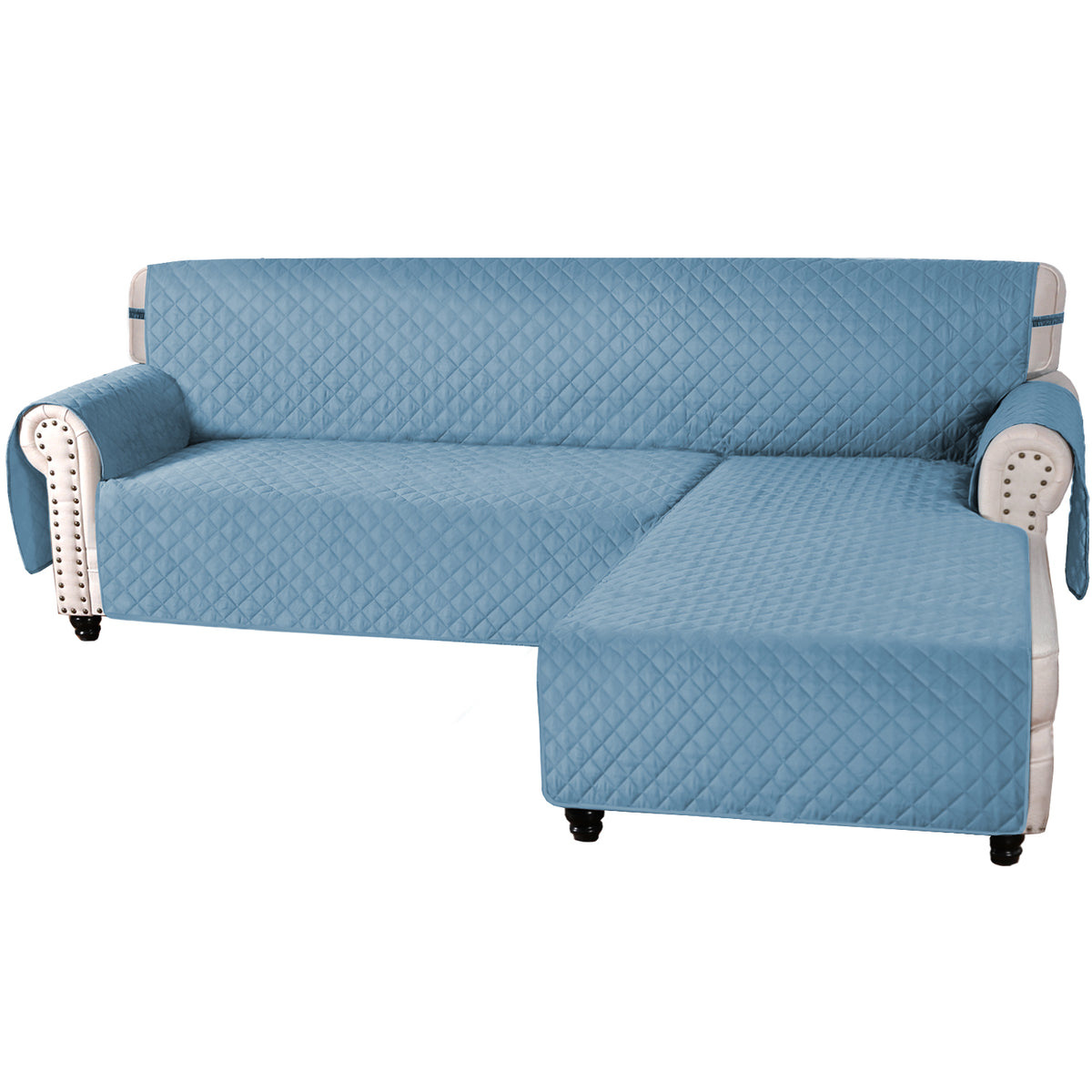 Smarcute 3 Seater and 1 Chaise Lounge L-shaped Reversible Sofa Cushion