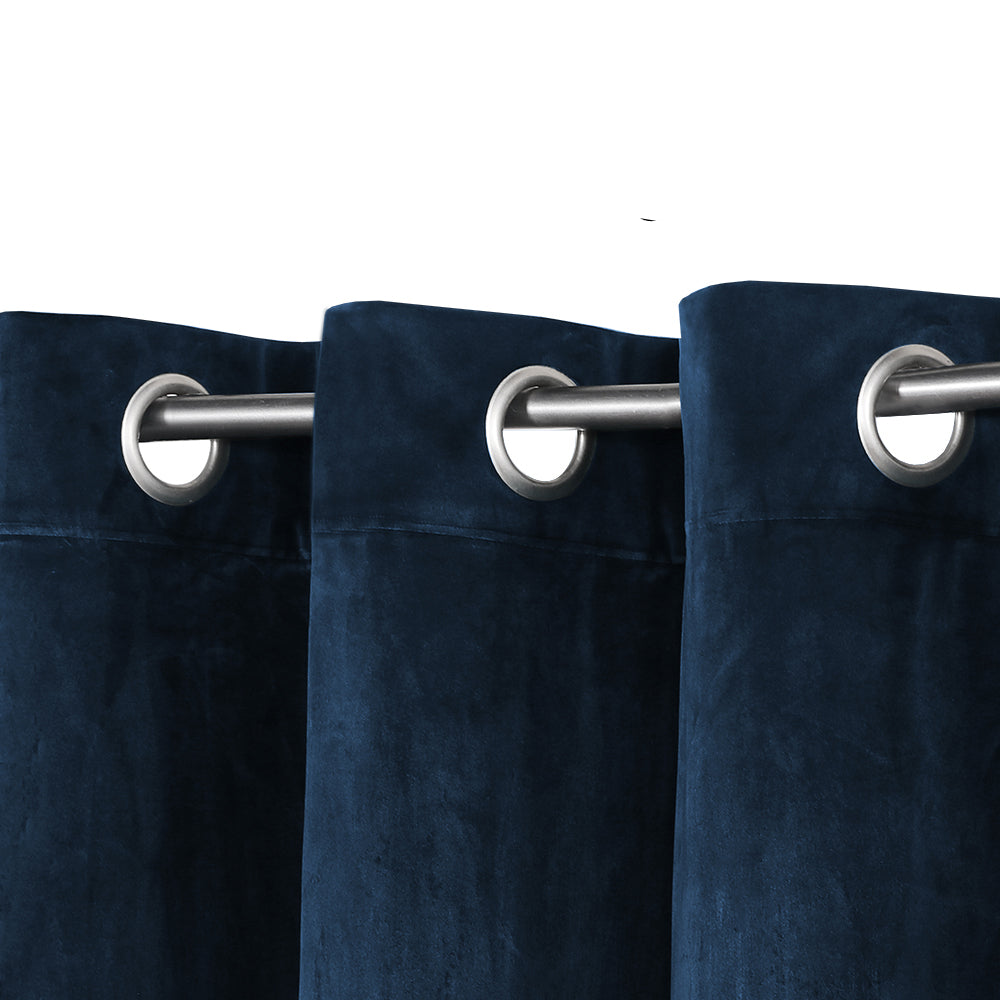 Smarcute Velvet Room Darkening Grommet Curtain - 2X 132x160cm