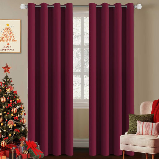 Smarcute Blockout Grommet Solid Curtain - 2X 132x213cm