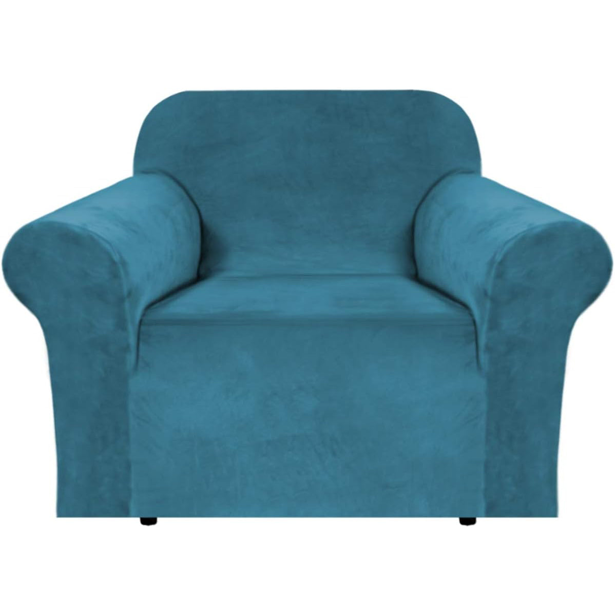 Smarcute 1 Seater Velvet Armchair Sofa Cover Stretch Thick Plush Fabric