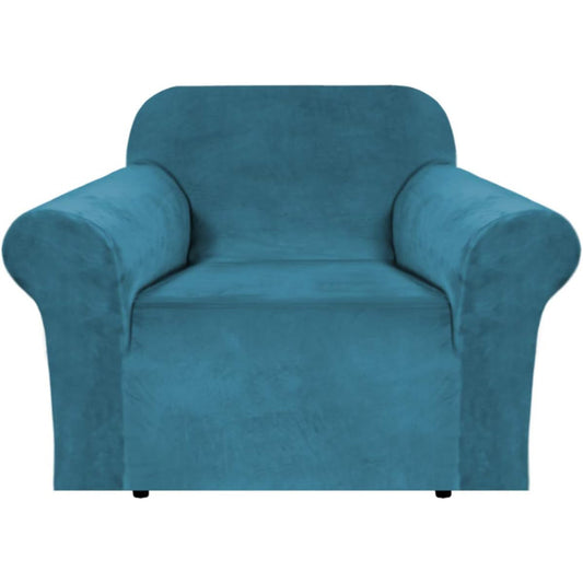 Smarcute 1 Seater Velvet Armchair Sofa Cover Stretch Thick Plush Fabric