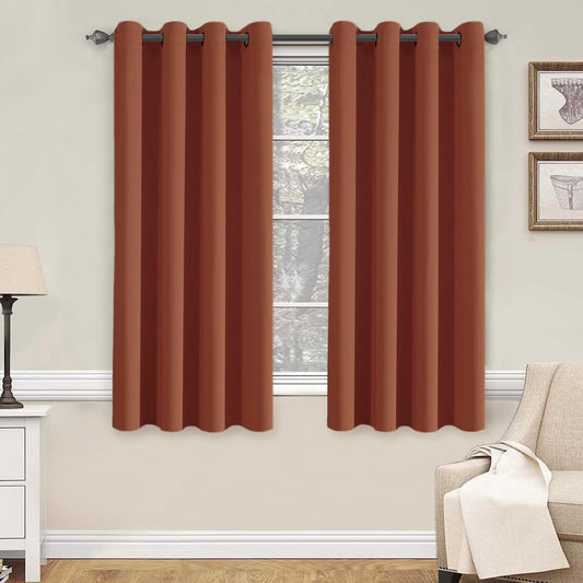 Smarcute Blockout Grommet Solid Curtain - 2X 132x160cm